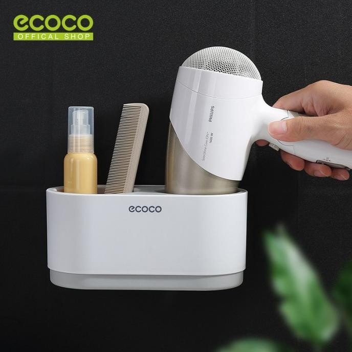 

ECOCO Multifunctional Hair Dryer Holder Grey - Tempat Hair Dryer Sisir