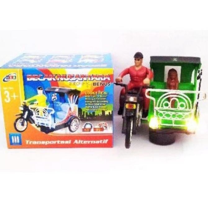 Mainan Becak Motor Indonesia Musik+Lampu+Lagu Mainan Anak Imanstoress