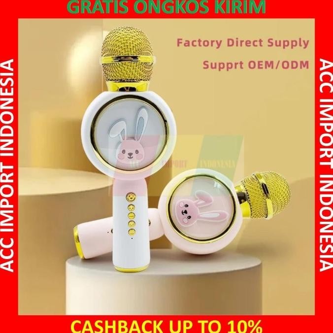 Microphone Karaoke Hp Mic Speaker Bluetooth Premium Karakter Pink Lucu Imanstoress