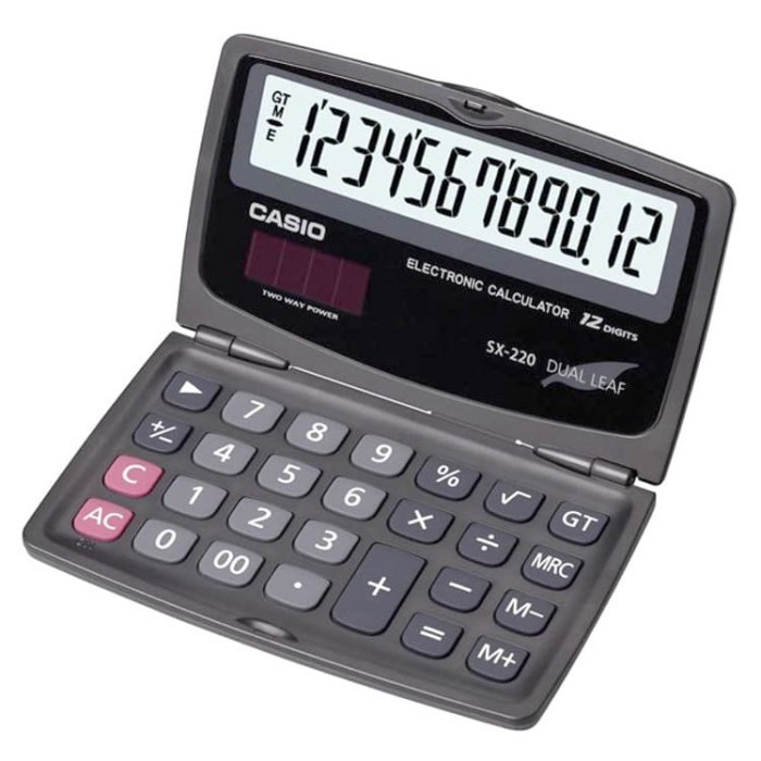 

KALKULATOR LIPAT CASIO SX 220 ORIGINAL - 12 DIGIT - 2 POWER