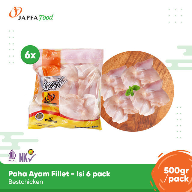 

Bestchicken Paha Ayam Fillet - Paha Ayam Boneless Tanpa Kulit 500 gr - Isi 6 pack