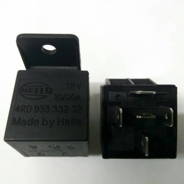 Relay Hella 12V Kaki 5 87a/Relay Pemutus Original