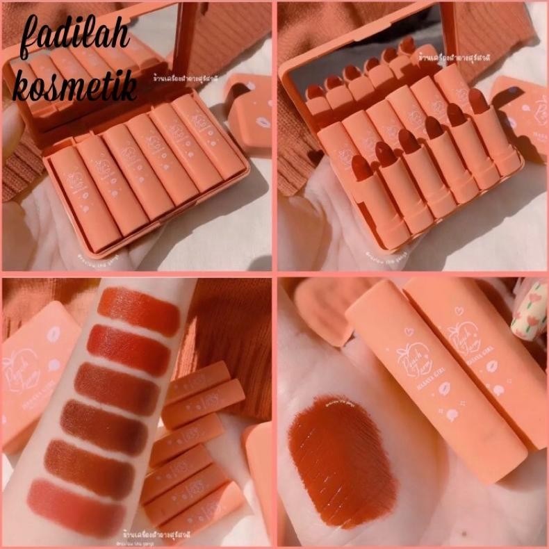[6PCS] Hasaya Girl Peach Farm Matte Color Velvet Lipstik