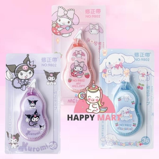 

Tip ex kertas motif sanrio NEW kuromi / melody / cinnamoroll