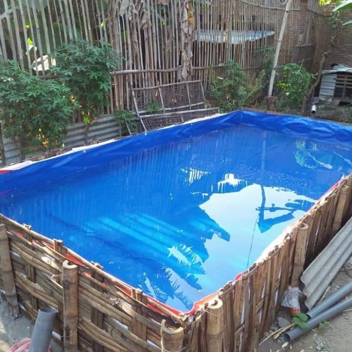 Kolam Terpal 3X6X1 A20 Super Uv Plus Drainase Pembuangan Air