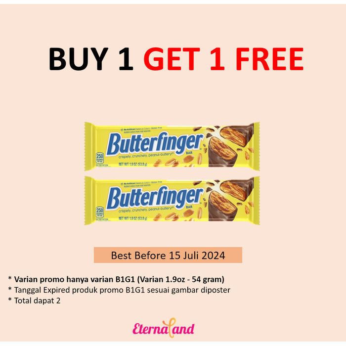 

Ready Nestle Butterfinger - cokelat impor butterfinger