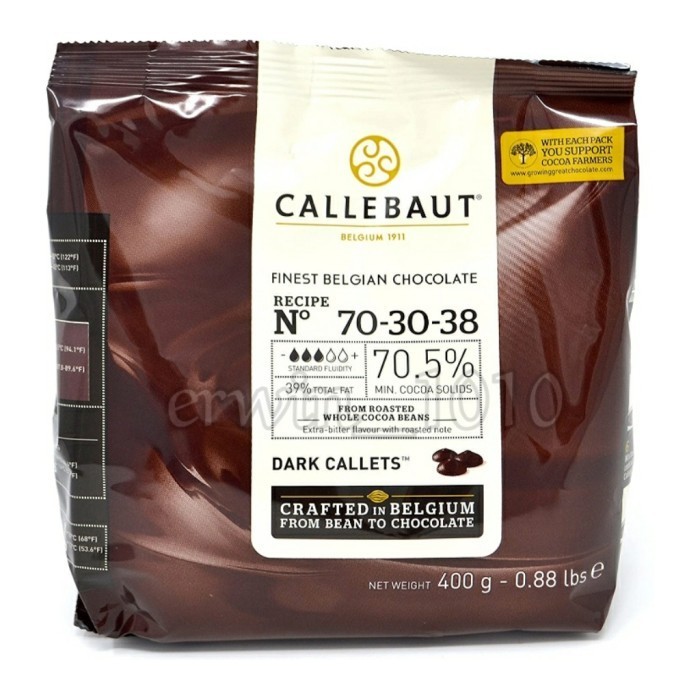 

Ready Callebaut Dark Chocolate (70.5%), Callets Couverture (70-30-38) 400gr