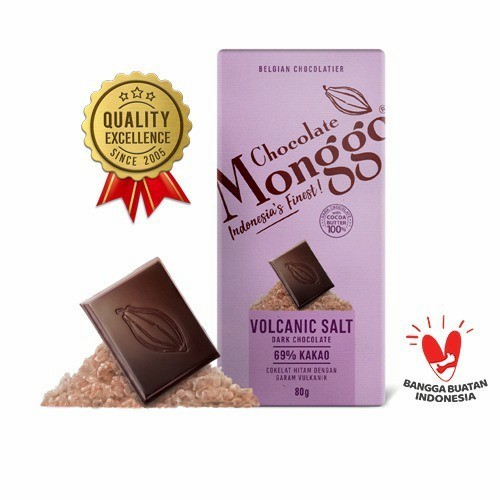 

Ready Volcanic Salt & Dark Cokelat Chocolate Monggo 80g Coklat hitam Garam