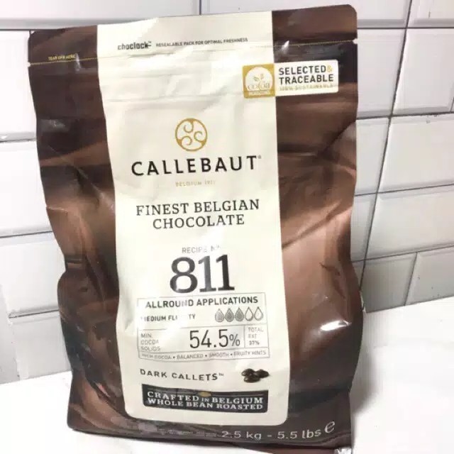 

Ready Callebaut 811 Dark Chocolate callets 2,5 import 54,5% coklat couvertur