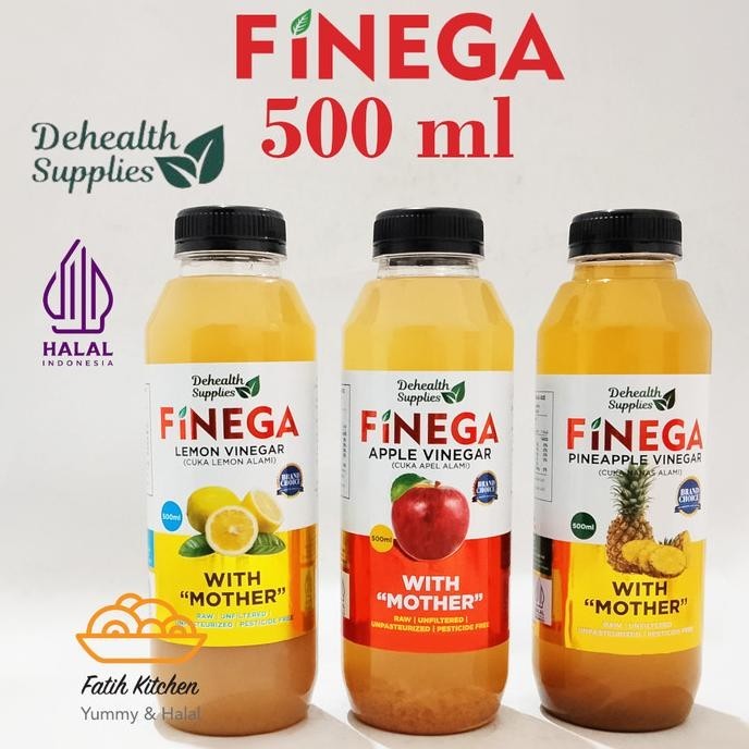 

Finega 500 ml (Botol Plastik) Vinega Cuka Apel / Nanas / Lemon BS