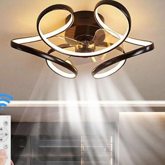Kipas Gantung Lampu Remote Control Ceiling Fan Lampu Led Ruangan Kip