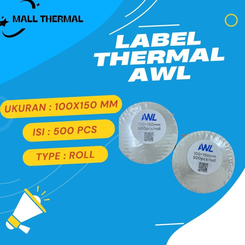 

TGH LABEL THERMAL AWL UK 100X150 MM ISI 500 STICKER BARE RESI TERLARIS