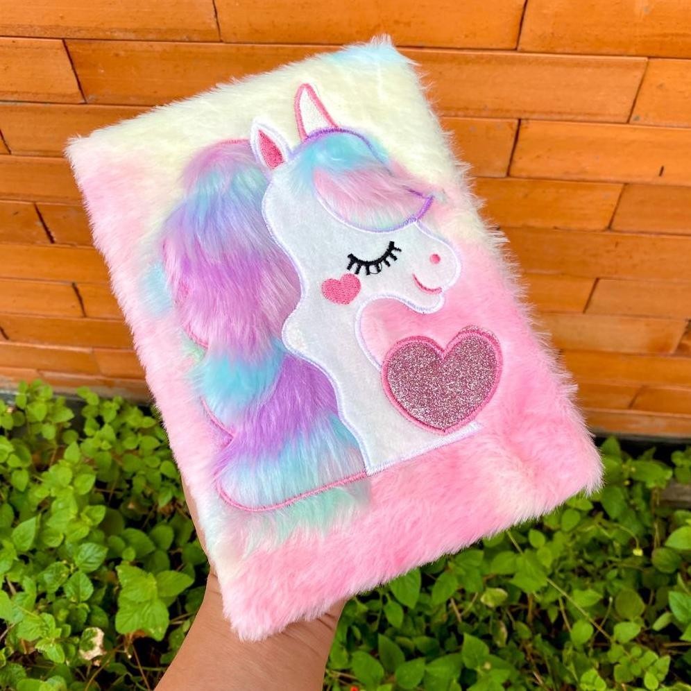 

Premium Notebook Bulu Diary Unicorn Bulu Fur Squishy Buku Tulis Anak Kuda Pony Promo