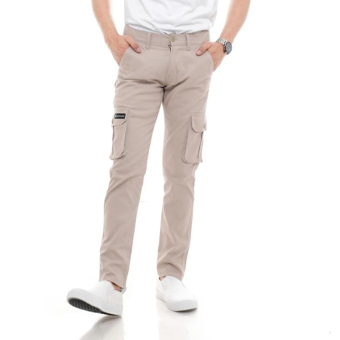 Celana Panjang Cargo Pants Pria Bahan Cotton Twill Stretch