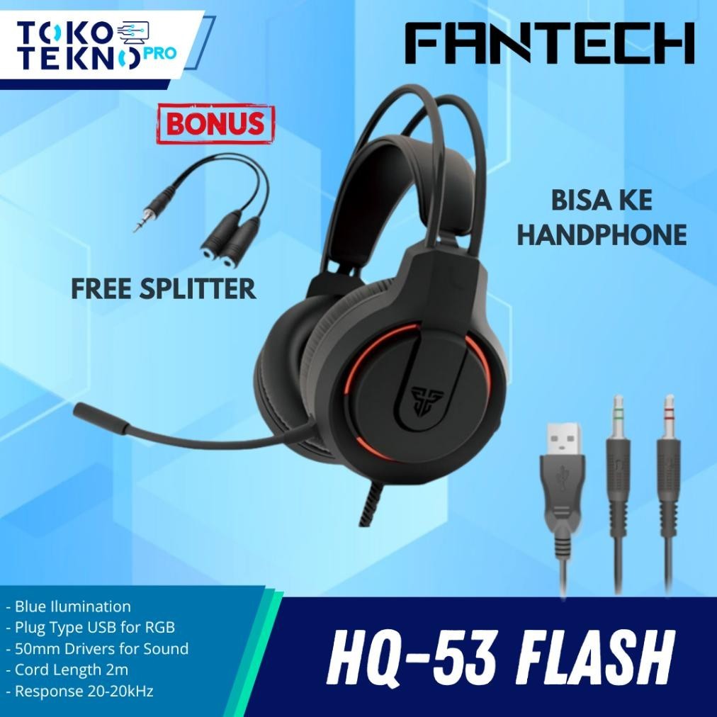 (NEW) Fantech HQ53 Flash Lightweight Wired Gaming Headset