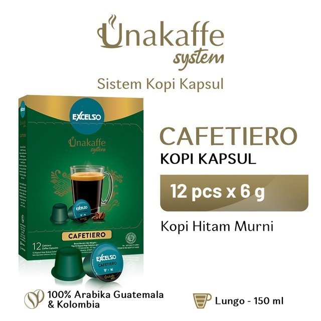 

Excelso Unakaffe Cafetiero - Kopi Kapsul-Capsule Coffee (12X6Gr)