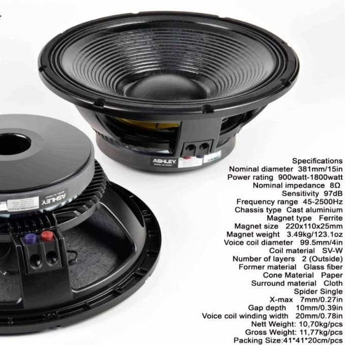 Speaker Component Ashley Al15G401 Al 15G401 Woofer 15Inch Mid Low Fristaliashop