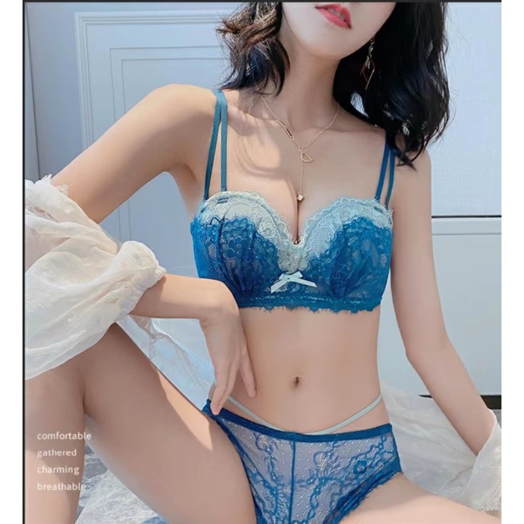 Set Daleman Kancut Celana Cwt Beeha Biha Wanita Seserahan Tanpa Kawat Seksi Kotang Bra 1Stel Celana 