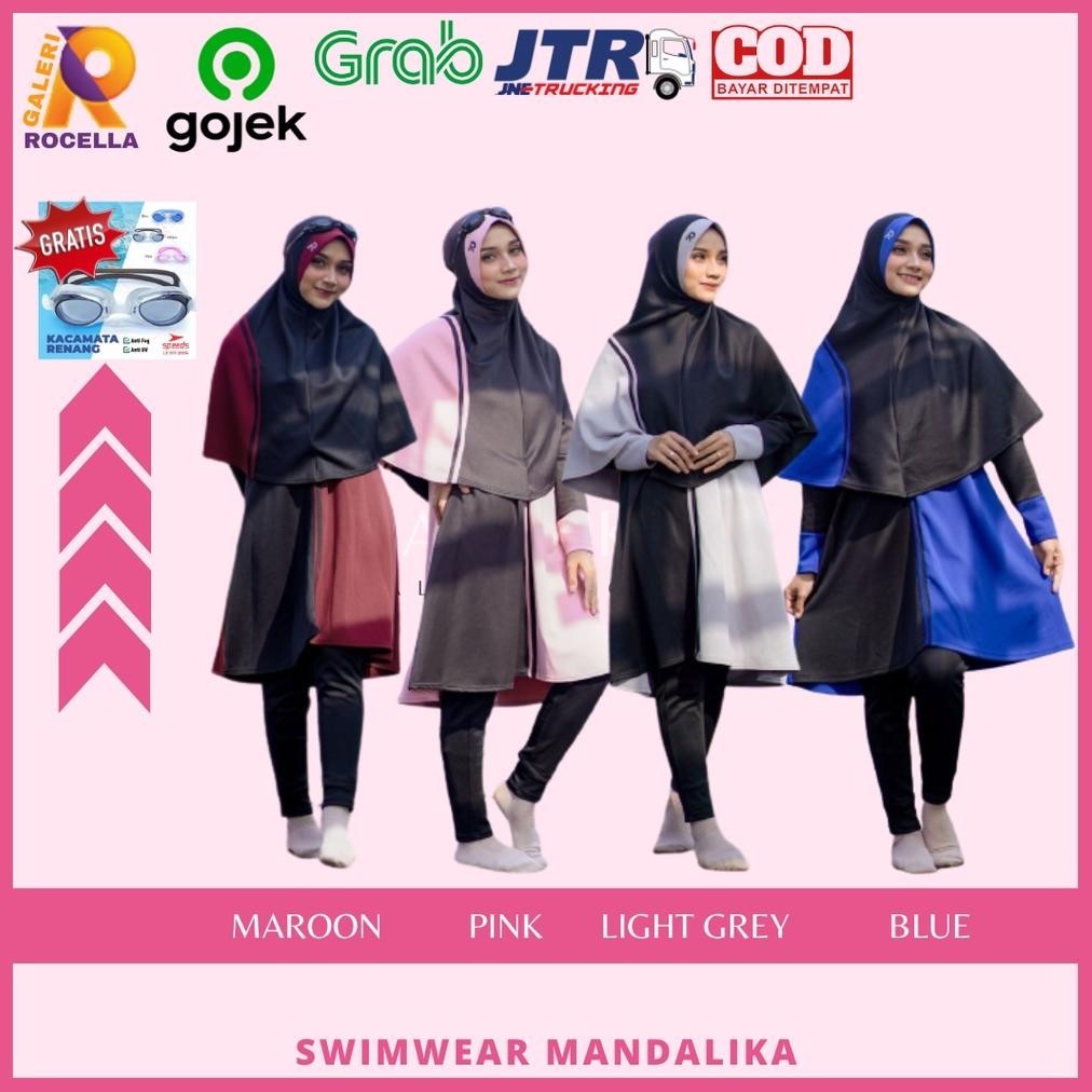 [DISKON] Rocella Swimwear Mandalika / Swimwear Karina - SWIMWEAR BAJU RENANG WANITA SYARI | PAKAIAN 