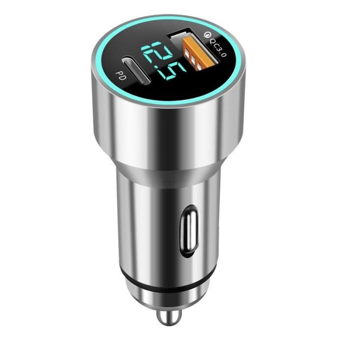 Charger Hp Fast Charging Mobil Motor 40 Watt Dengan Voltmeter