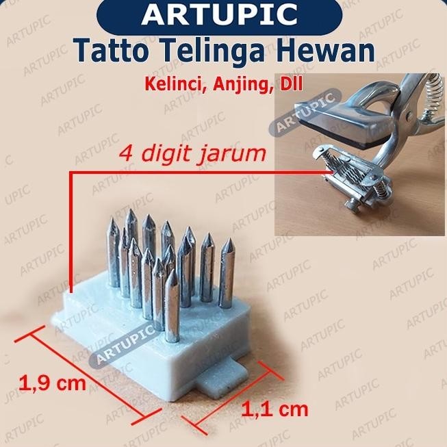 Set Komplit Alat Tatto Tato Telinga Kelinci Anjing Kambing Hewan