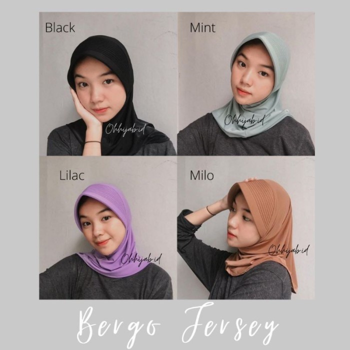 BERGO JERSEY PREMIUM HIJAB SPORTY PENDEK HIJAB SPORTY SALUR BERGO