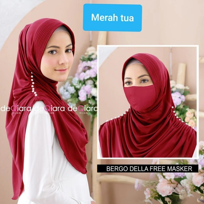 HIJAB JILBAB ANTEM JERSEY POLOS PREMIUM BERGO DELLA ORIGINAL DEQIARA