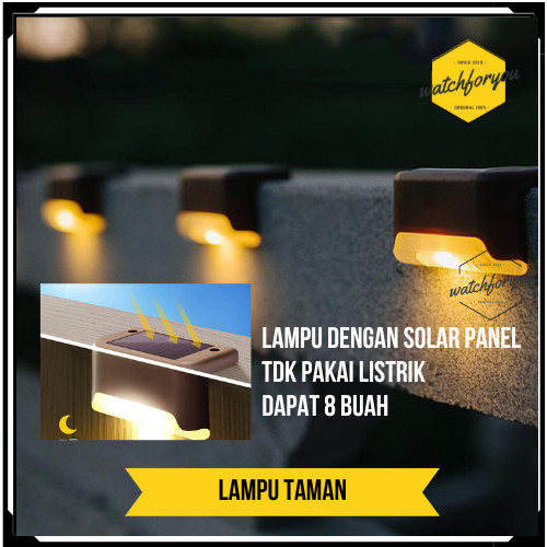 TERMURAH Lampu Taman Hias Dinding Deck Light Solar Waterproof Tanpa Listrik
