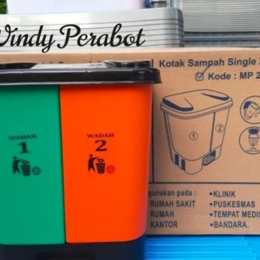 Tempat Sampah Injak 2 Wadah Terpisah/Tempat Sampah Organik.