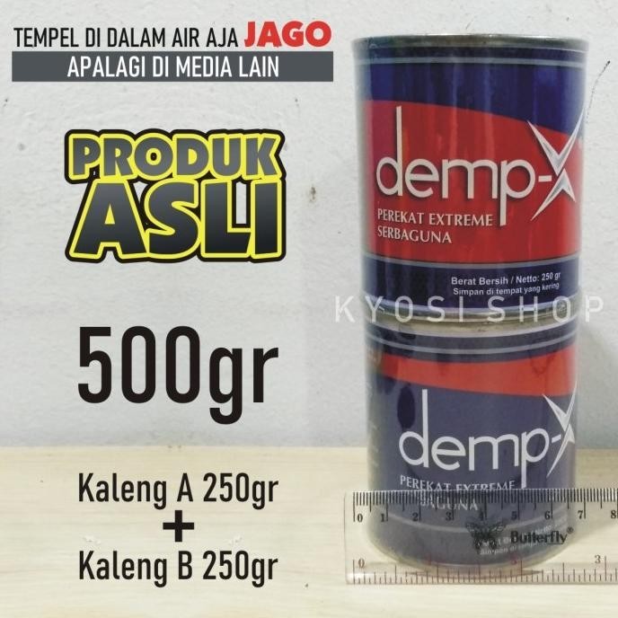 

Lem Perekat Extreme Serbaguna DEMPX 500gr Kering dan Basah Dalam Air GS