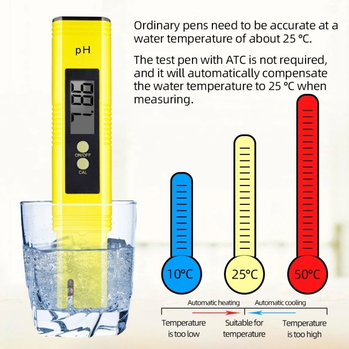 TERUJI PH Meter TDS Hidroponik TDS 3 Alat Pengukur PH Air tds meter pena