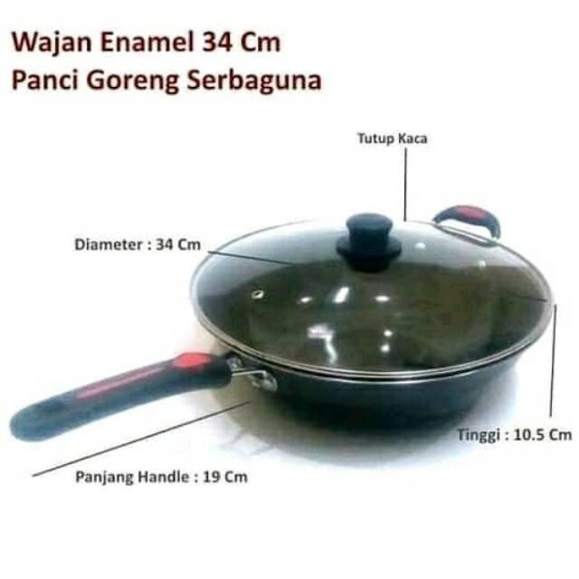 Wajan Penggorengan Anti Lengket Tutup Kaca