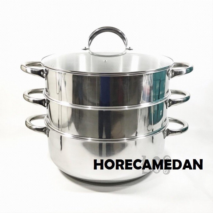 Supra Panci Kukus Steamer 40Cm Susun 3 Stainless Steel Tebal