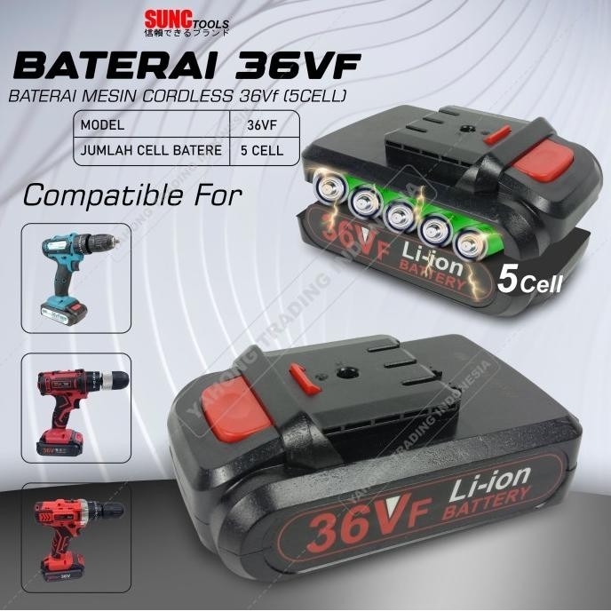 Batere / Baterai Cordless Drill 36V Mesin Bor Jld 36Vf
