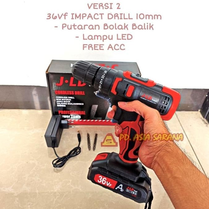 Cordless Impact Drill 10Mm 36Vf-2S Jld Mesin Bor Tembok Beton Baterai