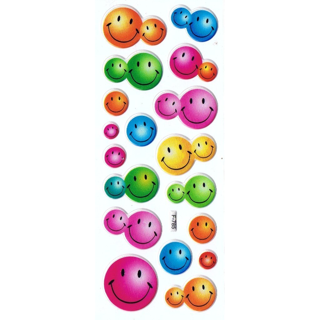 

SK510 Stiker Sticker Timbul Set Strip Aneka Gambar Kartun Smile Smiley
