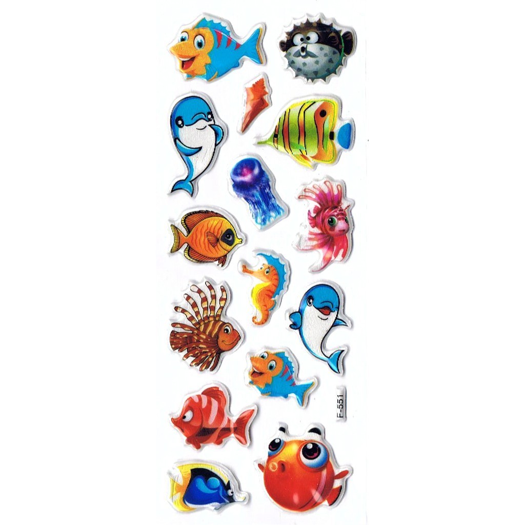 

SK516 Stiker Sticker Timbul Set Strip Aneka Gambar Kartun Ikan Fish