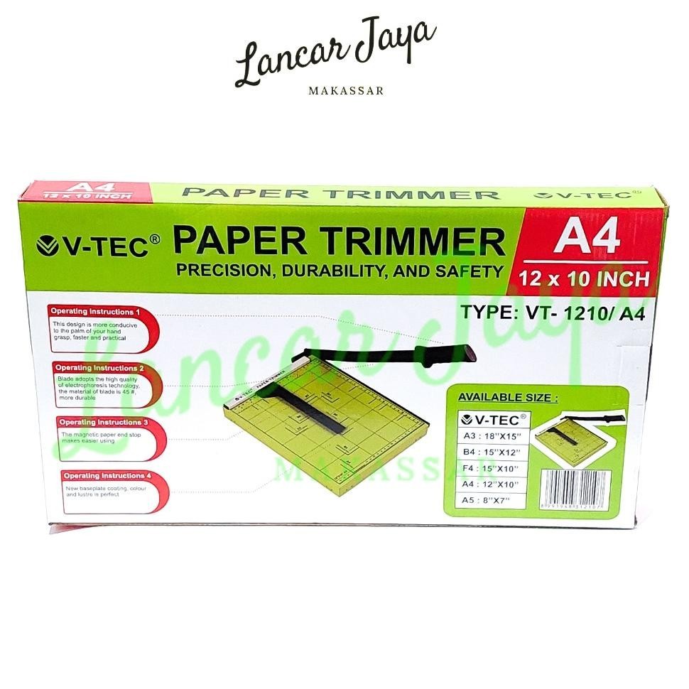 

READY >> PAPER CUTTER / TRIMMER PEMOTONG KERTAS V-TEC A4 VT-1210/A4