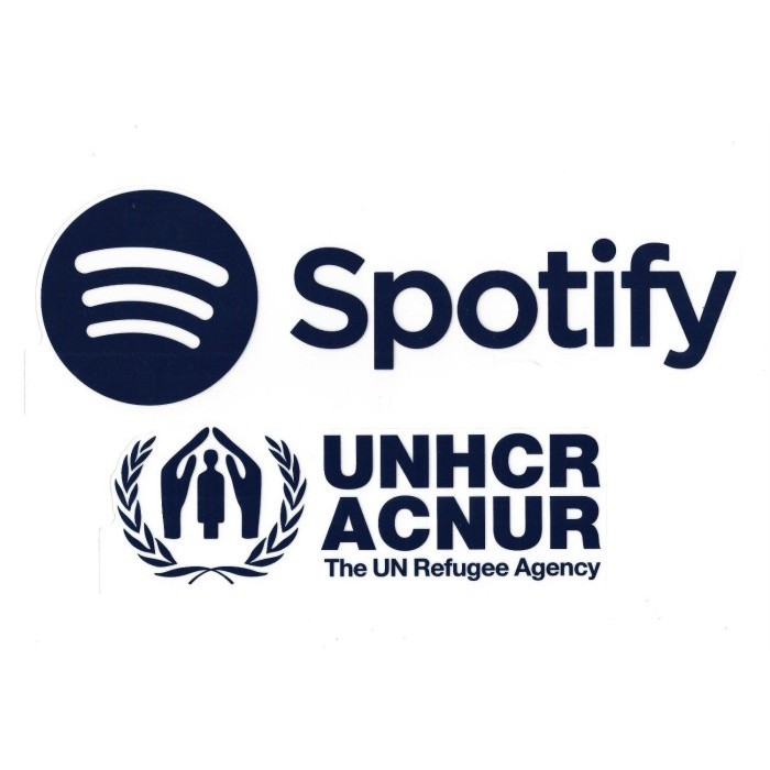 Patch sponsor SPOTIFY + UNHCR. NAVY. Original Patch for Jersey.