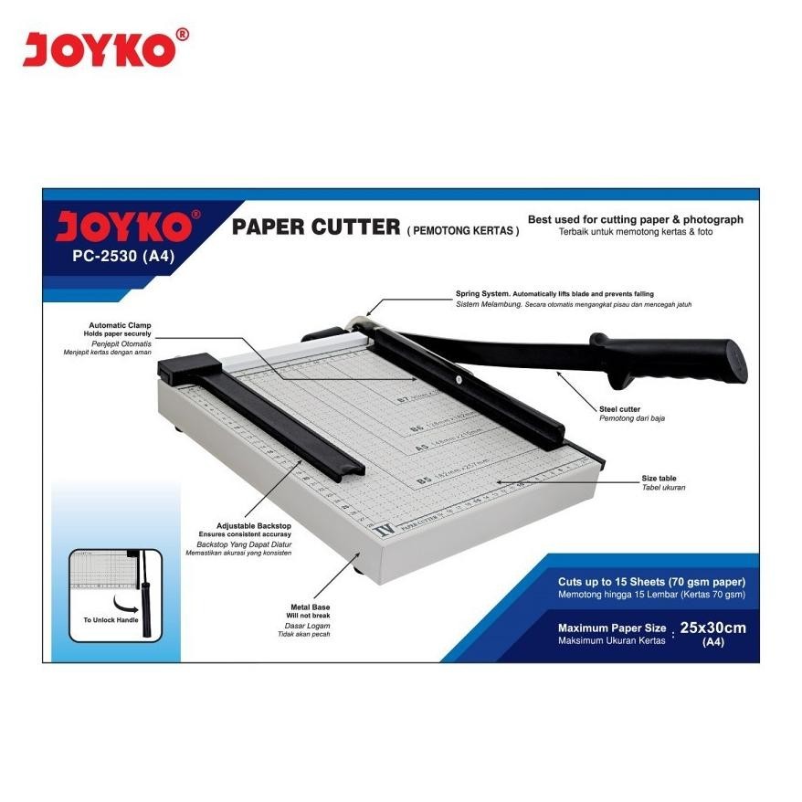 

READY >> PEMOTONG KERTAS JOYKO PC-2530 PAPER CUTTER A4 PC2530