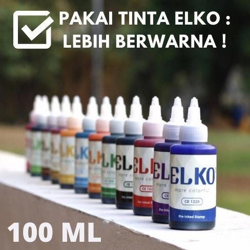 

Tinta Stempel Flash Warna Biru Waterproof ELKO 100 ML Untuk Kertas