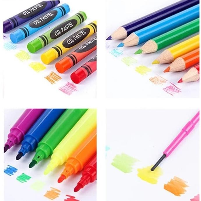 

Mainan Anak Set Spidol CRAYON 208pcs Untuk Melukis/Mewarna