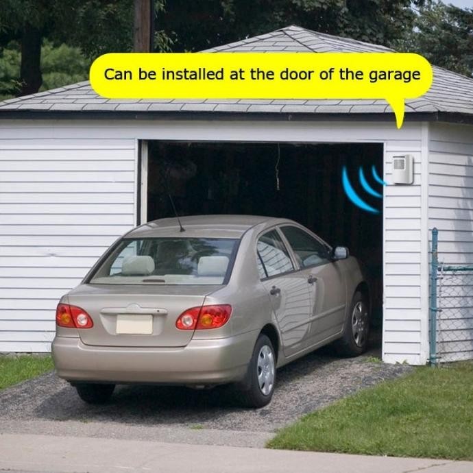 Bel Pintu Nirkabel Pir Sensor Inframerah Detektor Gerak Masuk Bel