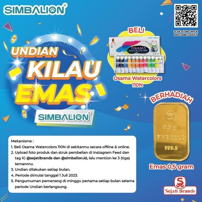 

Simbalion WaterColor 12 Warna 110N + FREE PALET CAT AIR