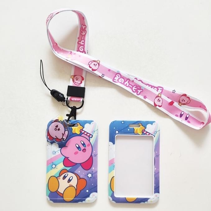 

ID Card Holder Name Tag Lanyard / Kalung Wadah Kartu Kirby Pink Lucu 2