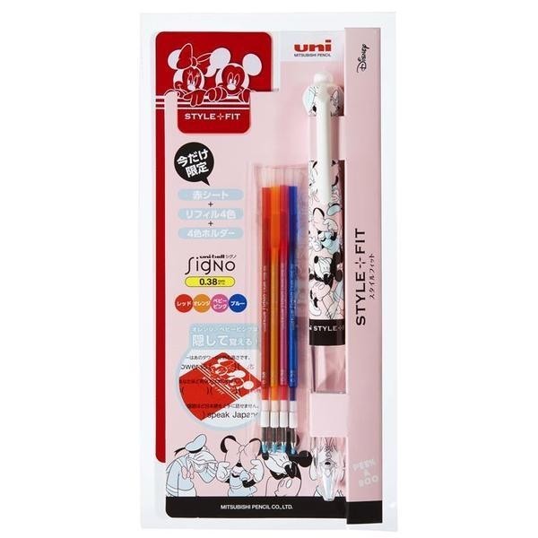 

Uniball Style Fit Mickey & Friends 4 Color Pen & Red Sheet 0.38 mm