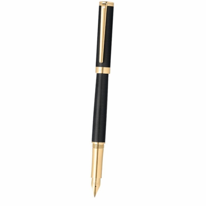 

22 Karat Gold Sheaffer Intensity Engraved Matte Black Pen