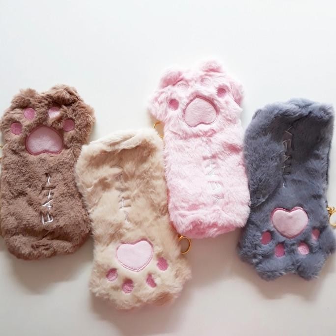 

Cat Paw Plush Pencil Case / Kotak Tempat Pensil Bulu Kucing Lucu