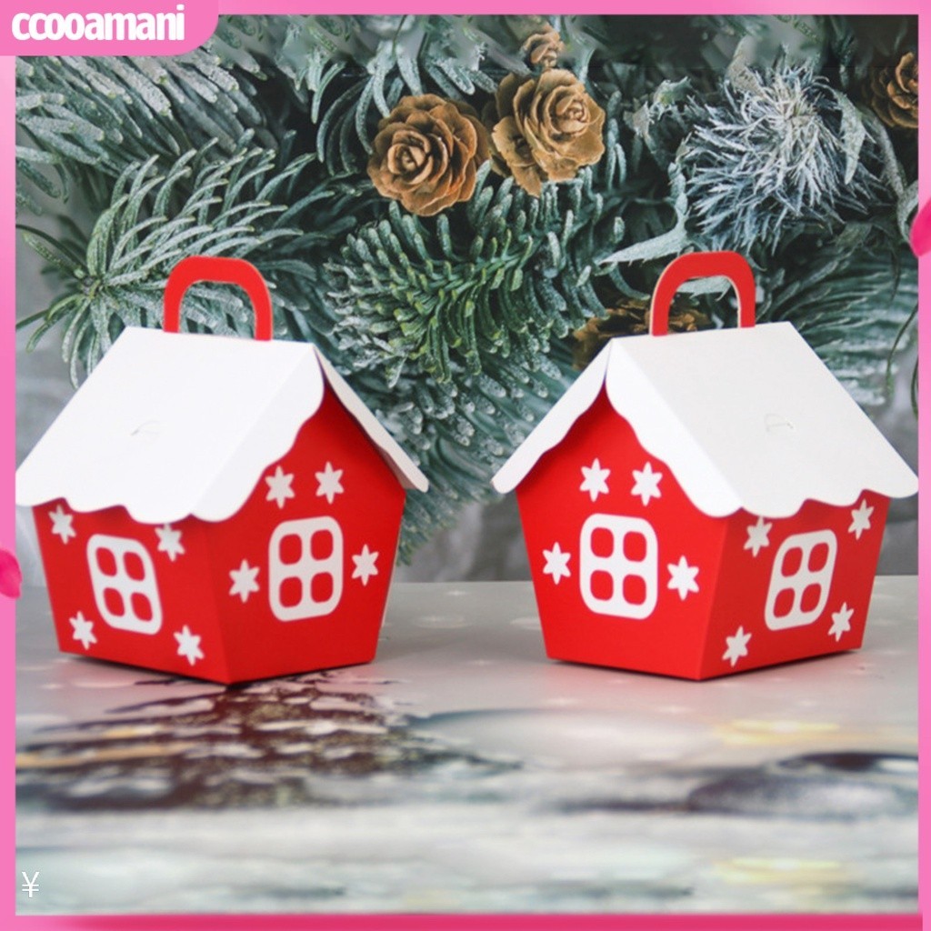 

[cooamani] 50 Buah Kotak Hadiah Pola Rumah Natal Kertas Multifungsi DIY Kotak Pembungkus Hadiah Pernikahan untuk Liburan