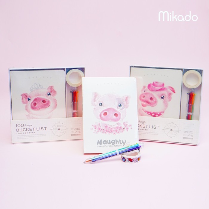 

Noteok Planner Pig / Bucket List Noteok set 100 days Languo